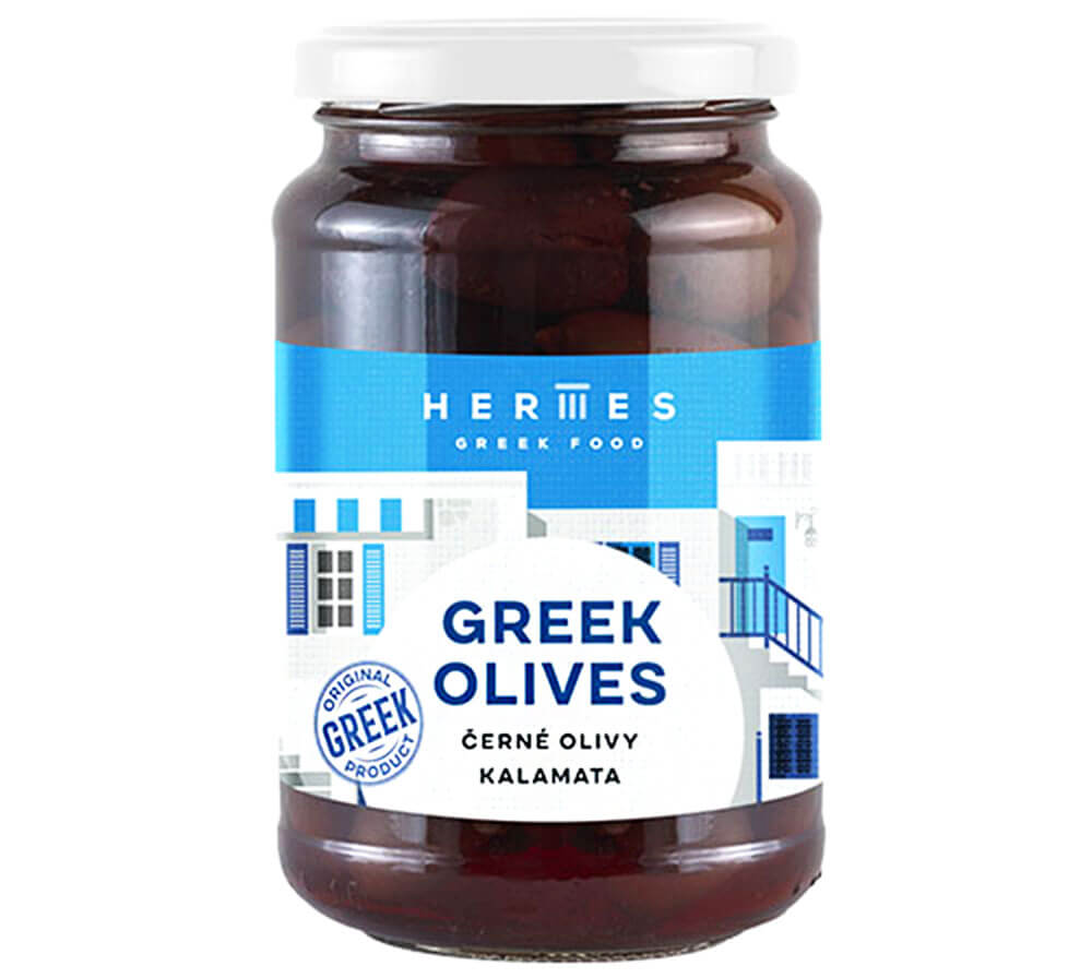 Hermes Černé olivy Kalamata bez pecky 170 g