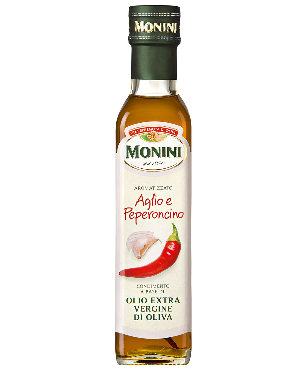 Monini Extra panenský olivový olej s příchutí Česnek a Chilli 250 ml