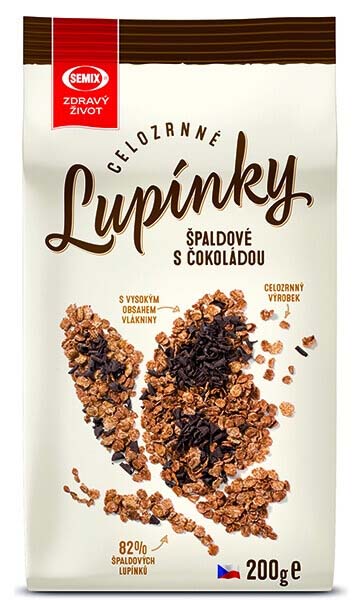 SEMIX Celozrnné lupínky špaldové s čokoládou 200g