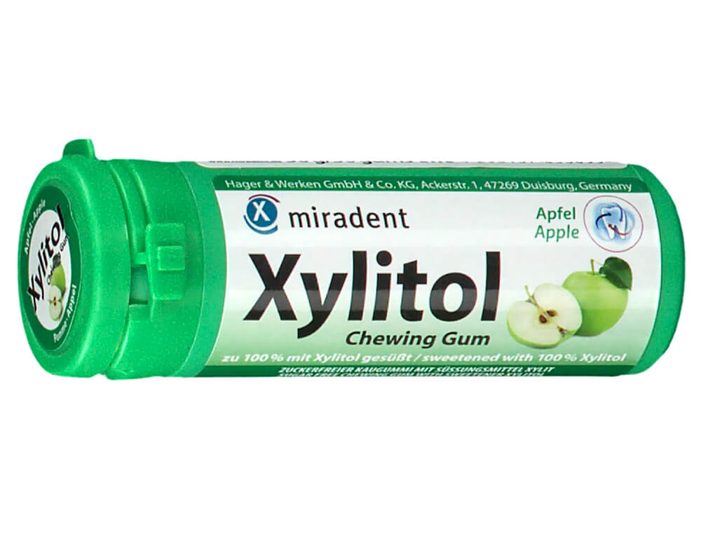 Miradent Xylitol žvýkačky pro děti Jablko 30 ks