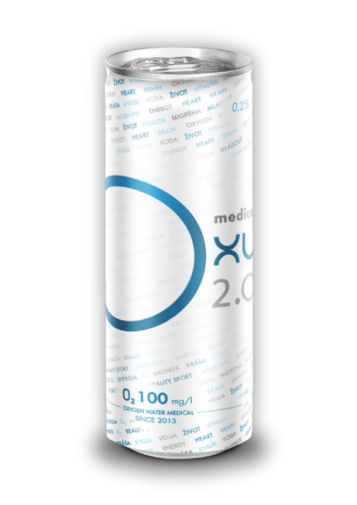 Oxy Addict Oxywater 2.0 medical, neperlivá kyslíková voda 250ml - 24ks