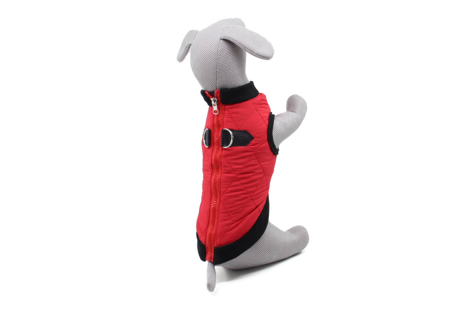 Vsepropejska Quilt prošitá bunda pro psa na zip Barva: Červená, Délka zad (cm): 27, Obvod hrudníku: 29 - 32 cm