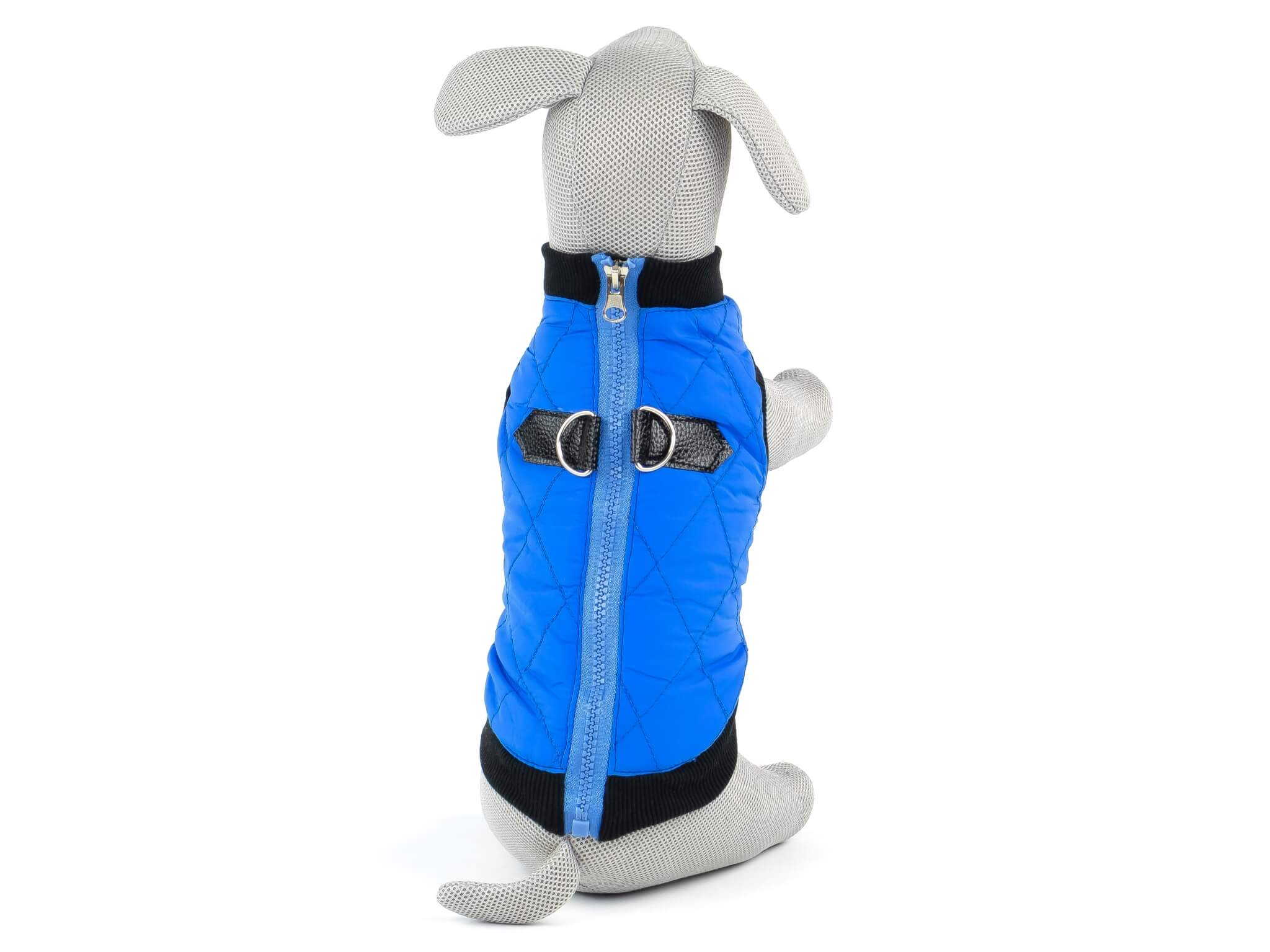 Vsepropejska Quilt prošitá bunda pro psa na zip Barva: Modrá, Délka zad (cm): 33, Obvod hrudníku: 37 - 40 cm