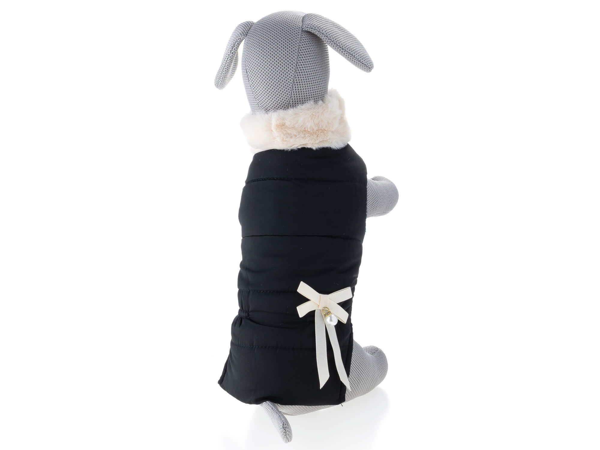 Vsepropejska Stejsi černá bunda pro psa s kožíškem Barva: Černá, Délka zad (cm): 24, Obvod hrudníku: 30 - 34 cm