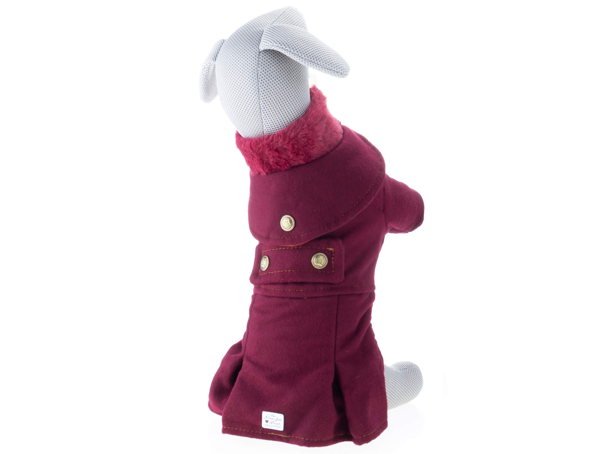 Vsepropejska Rossi zimní kabát pro psa s fleecem Barva: Vínová, Délka zad (cm): 21, Obvod hrudníku: 26 - 30 cm