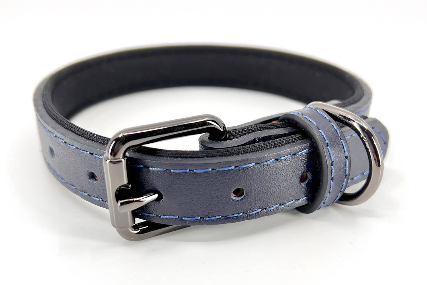 Vsepropejska Pasco kožený obojek pro psa | 24 - 43 cm Barva: Tmavě-modrá, Obvod krku: 24 - 30 cm, Šířka: 1,5 cm
