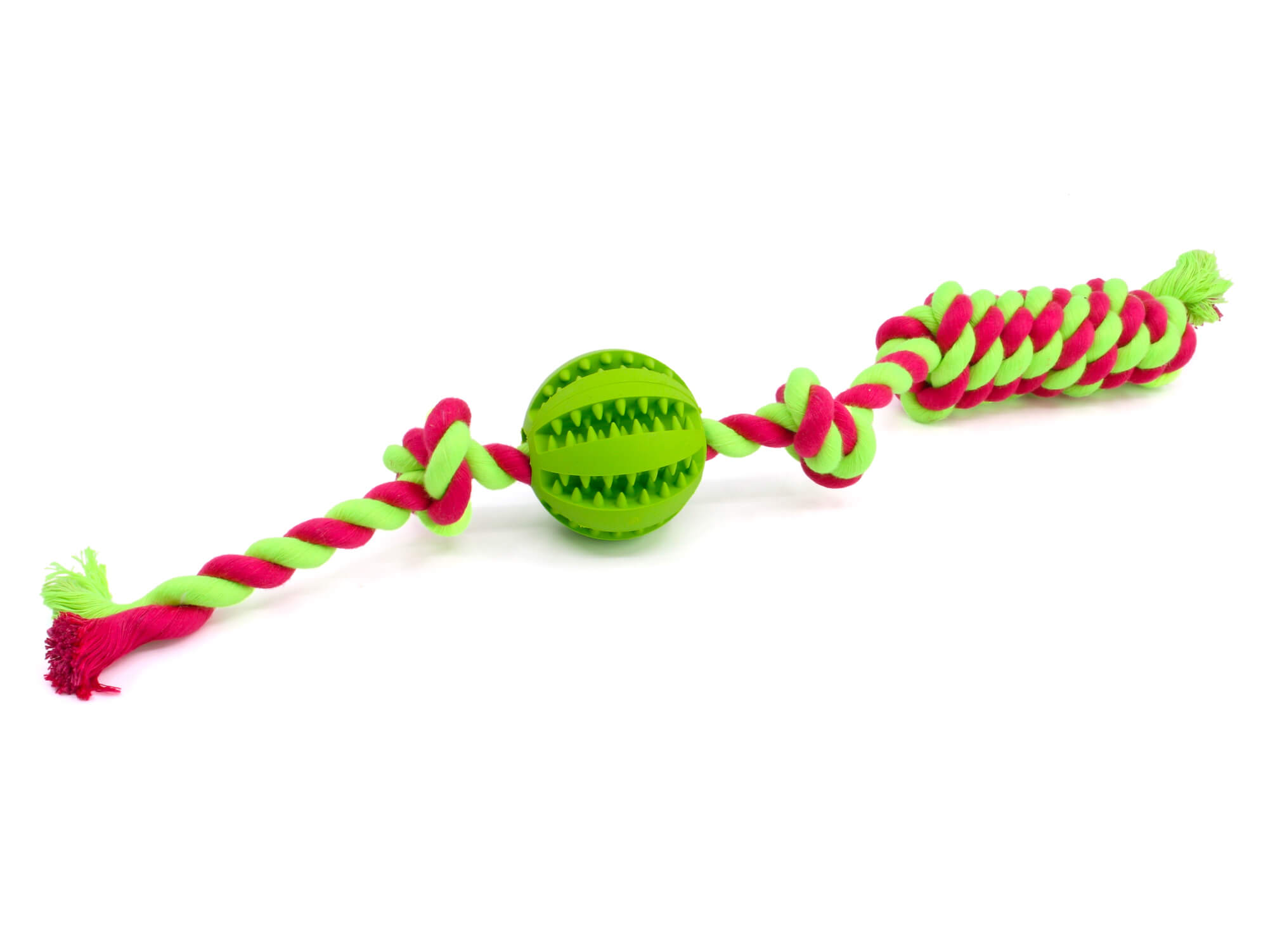 Vsepropejska Tula přetahovadlo s dentálním míčkem pro psa Barva: Zelená, Délka: 5 cm