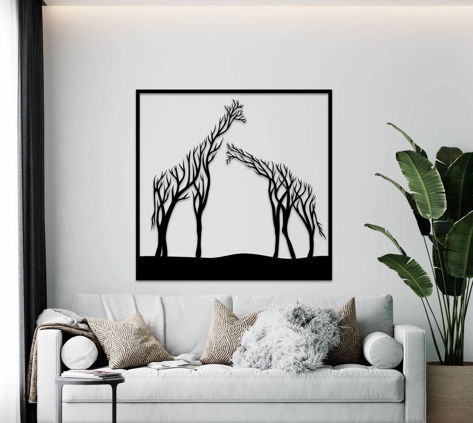 Vsepropejska Strom života žirafa dekorace na zeď Rozměr (cm): 38 x 36, Dekor: Černá