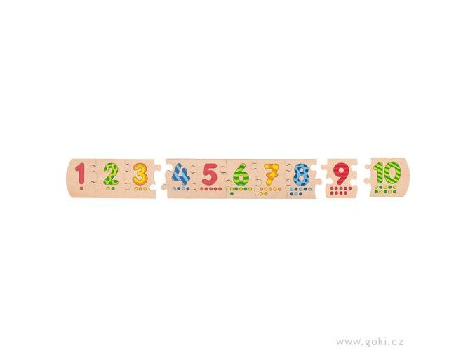 Dřevěné puzzle domino - čísla