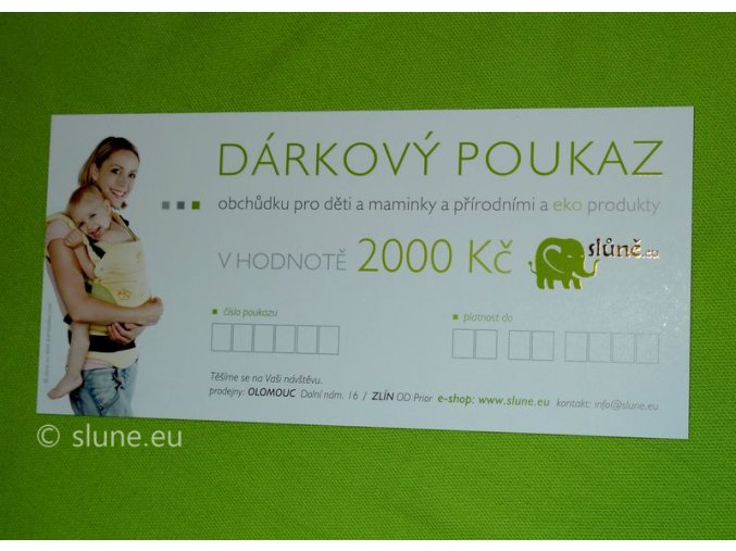 SLUNE.EU - Dárkový poukaz v hodnotě 2.000 Kč
