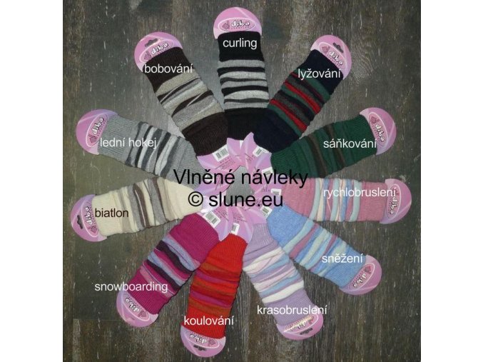 Vlněné návleky DIBA - pruhy