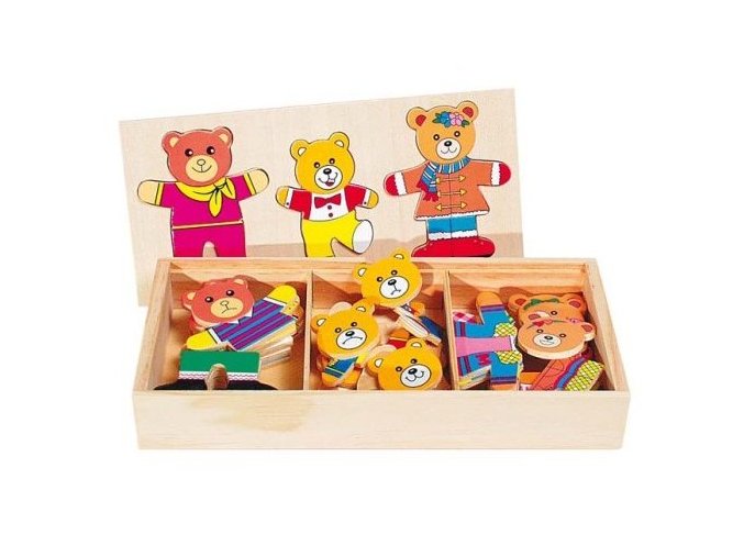 Puzzle šatní skříň - Medvědí rodinka