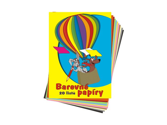 Barevné papíry, A4 (20 listů)
