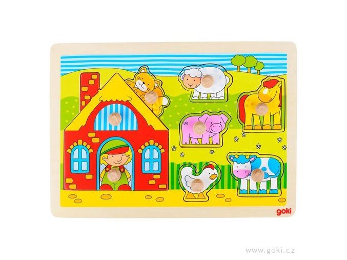 Puzzle s dřevěnými úchytkami – MOJE MALÁ FARMA