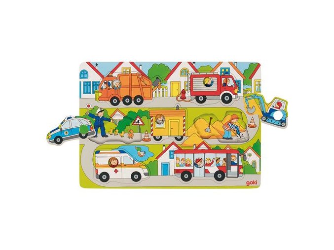 Odkrývací puzzle s obrázky na pozadí - NA ULICI