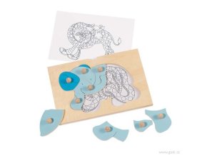HRA 2 v 1 – puzzle a obrázková hádanka SLON / ŽIRAFA