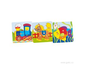 Dřevěný puzzle obrázek s úchytkami
