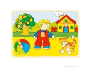 Puzzle s dřevěnými úchytkami – NA ZAHRADĚ