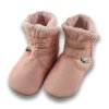 Kožené vyteplené capáčky SnuggleFeet - ZIMNÍ růžové - DOPRODEJ