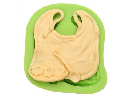 ES 1105 Flower Baby Bib and Spoon Silicone Molds