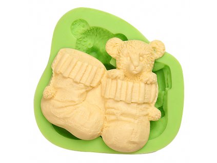 ES 1108 Baby Teddy Bear and Sock Silicone Molds