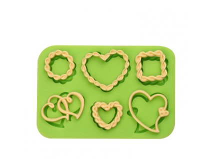 ES 1524 6 Holes Love hearts Silicone Molds for Fondant Cake Decorating