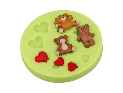 Silikonová formička Medvídci se srdíčky