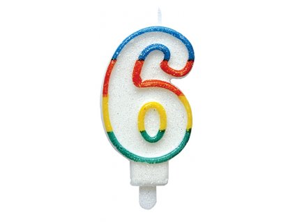 c76 narozeninova dortova svicka ve tvaru cisla 6