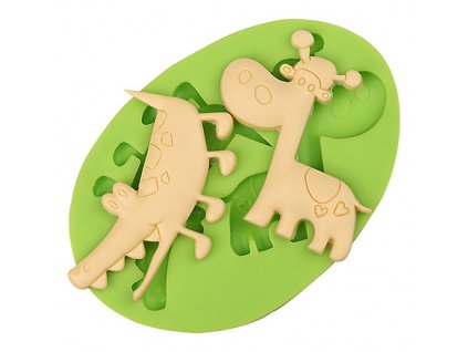 7ES 0041 Crocodile Giraffe Silicone Molds Fondant Mould for cake decorating