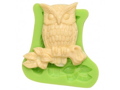 7ES 0105 Animal Mould Owl Large Jeweled Fondant Silicone Molds for cake decorating