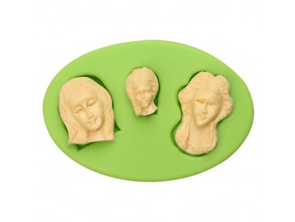 ES 1603 3 Beauty women heads shape Silicone Molds for Fondant Cake Decorating