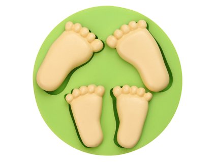 ES 1307 Baby Feet 4 cavity Silicone Mold for Fondant, Gum Paste & Chocolate NEW
