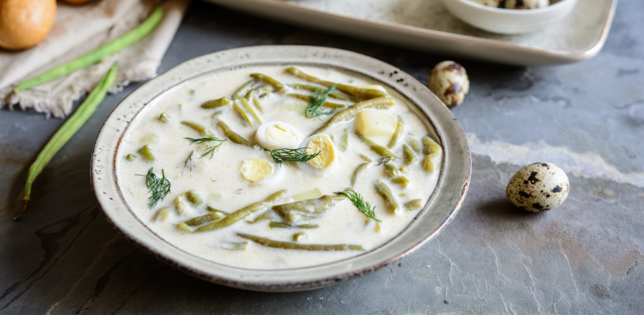 Koprová polévka se zelenými fazolkami