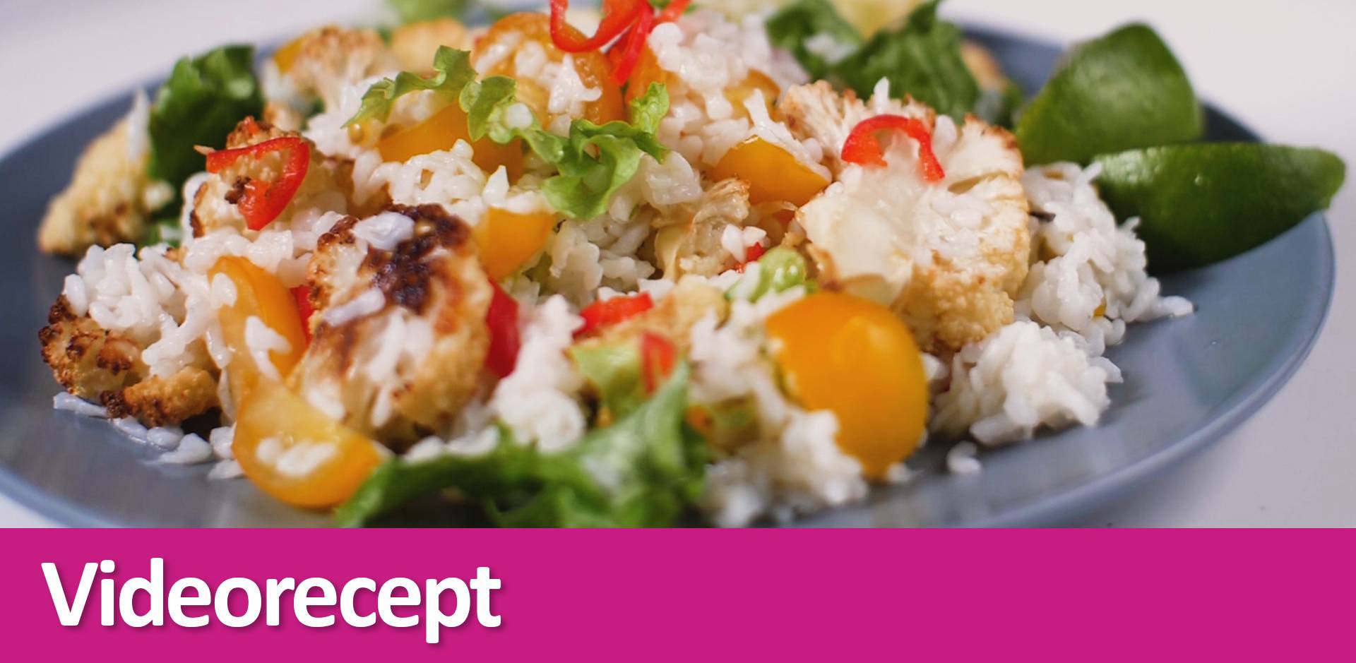 Salát s konjakovou rýží a pečeným květákem