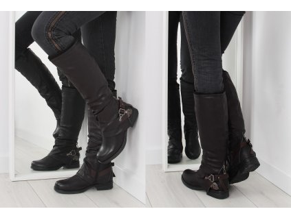 Kozačky ve vojenském stylu Morgen černé (Velikost 41)