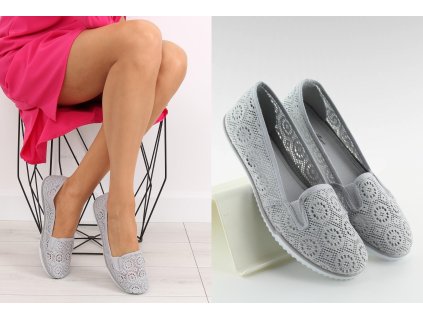 Dámské krajkové slip on Keelin šedé (Velikost 41)