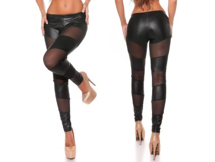 Dámské legíny se síťovinou Koucla černé (Velikost M/L)