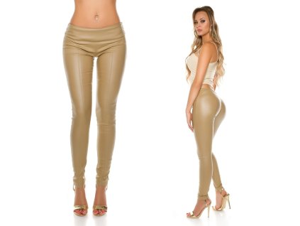 Dámské tregíny Koucla v koženém vzhledu béžové (Velikost XL)