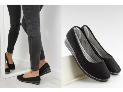 Baleríny na klínku Felina černé (Velikost 41)