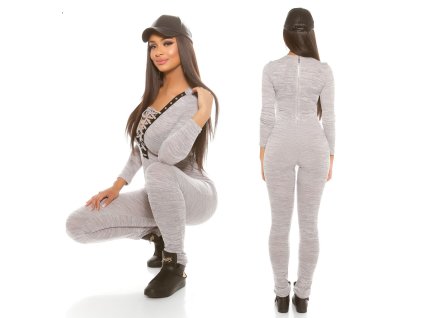 Dámský overal se šněrováním KouCla Šedý (Velikost M)