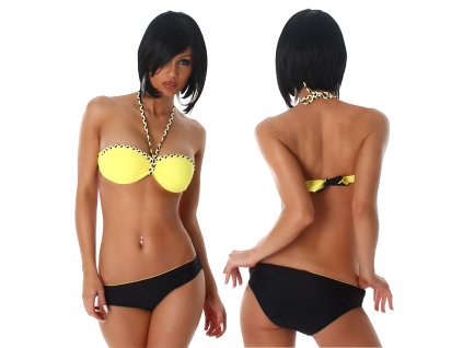 Dvoubarevné bikiny Žluté/Černé (Velikost 42)