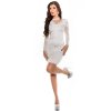 Krajkové šaty s výstřihem do V Bílé (Velikost 42)