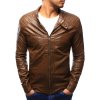 Pánská kožená bunda Nolan hnědá (Velikost 3XL)