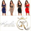 Bodycon minišaty s krajkou Královsky modré (Velikost L)