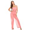 Dámský bandeau overal s krajkou v pase Koucla korálový (Velikost L)