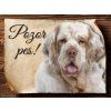 Cedulka Clumber španěl - Pozor pes/CP302
