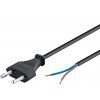 Flexo kabel síťový dvoužílový 230V s vidlicí | 2m | černý