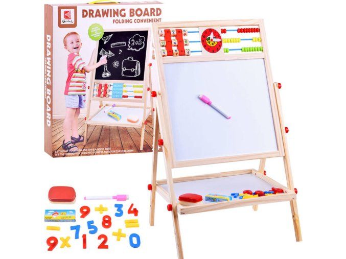 Magnetická tabule 2 v 1 s křídou + čísla