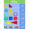 stavebnice magnet Blocks 68 dilu s auticky 7