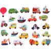 Barevné dvoudílné puzzle auta a stavební stroje 23 dílků